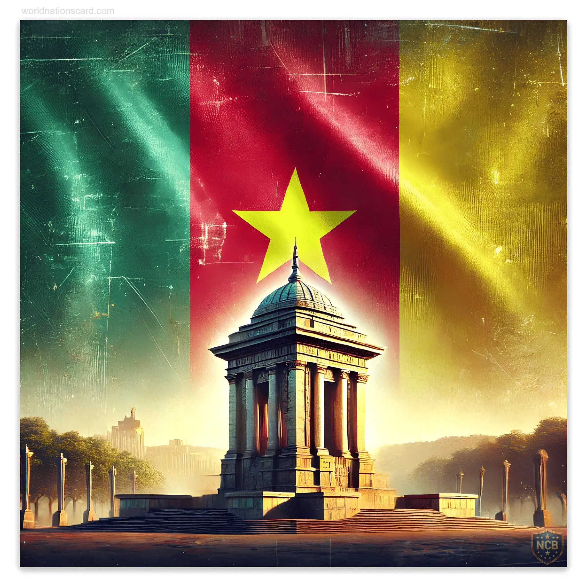 Cameroon Card Monument de la Réunification